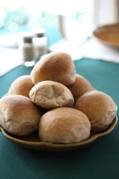 Bread in basket Stock Photos