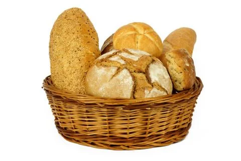 Bread in a basket Stock Photos