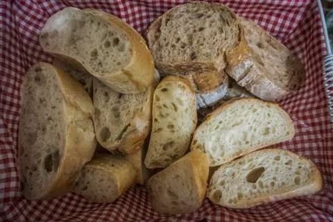 Bread in a Basket Stock Photos