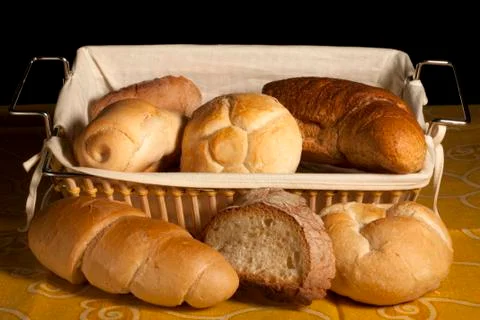 Bread in a Basket Stock Photos