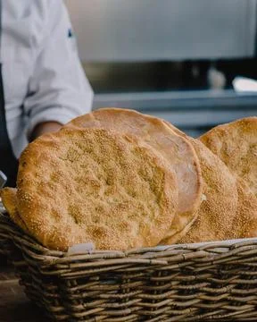 Bread in the basket Stock Photos