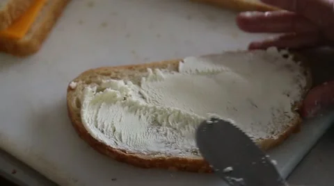 Bread Being Buttered Stock Footage 53111286