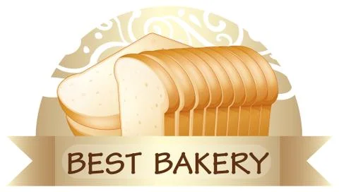 A bread with a best bakery label Stock Illustration