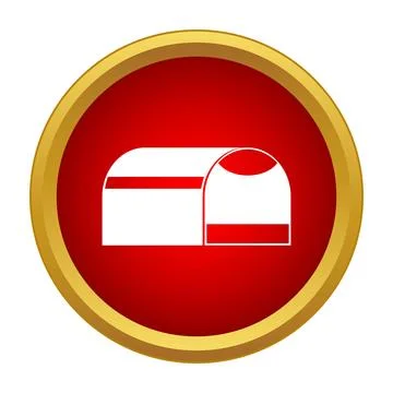 Bread bin storage kitchen icon on red button Stockillustratie