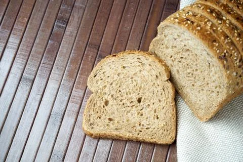 The bread on black background Stock Photos