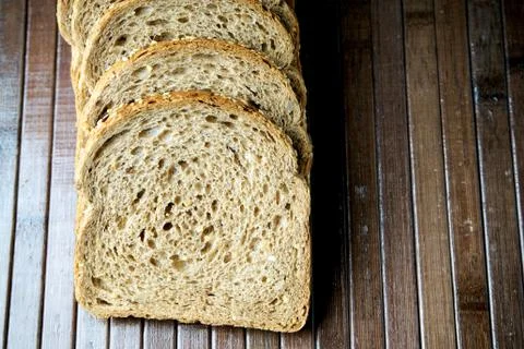 The bread on black background Stock Photos
