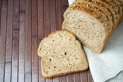 The bread on black background Stock Photos