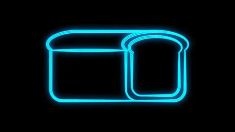 Bread on a black background. vector illustration. loaf of bread, neon sign is Stock Illustration