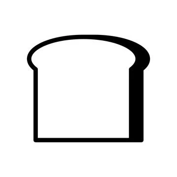 Bread black vector icon on white background 스톡 일러스트