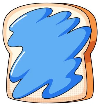 Bread with blue jam topping Stock Illustration