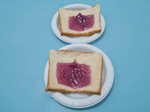 Bread with blueberry jam Foto stock