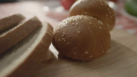 A bread on a board Stock Footage 71019099