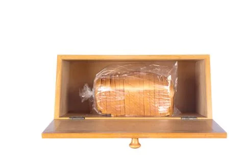 Bread box on white Stock Photos