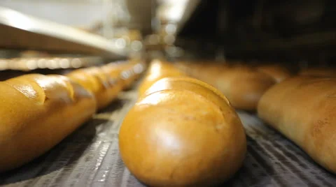 Bread in the bread machine in the factory Stock Footage 64049885