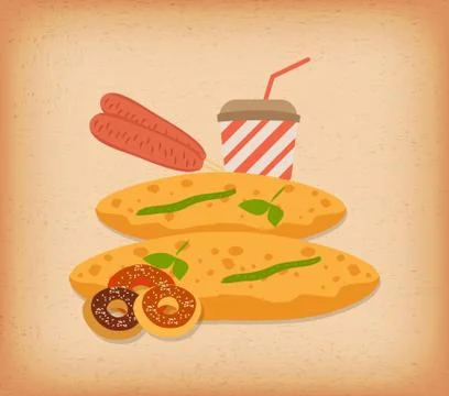 Bread for breakfast Stock Illustration
