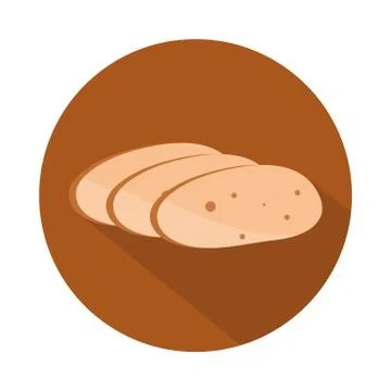 Bread breakfast menu bakery food product block and flat icon Stock Illustration