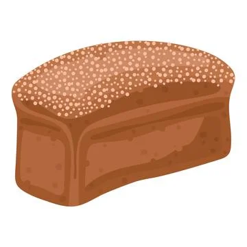 Bread brick, bakery icon, fresh rye bread. Vector isolated on a white backg.. Stock Illustration