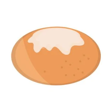 Bread bun with cheese menu bakery food product flat style icon Ilustración de archivo