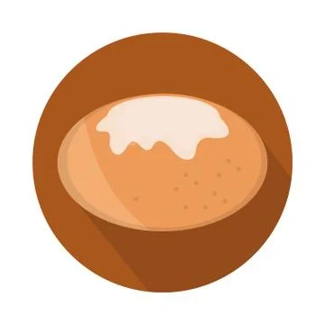 Bread bun with cheese menu bakery food product block and flat icon Ilustración de archivo