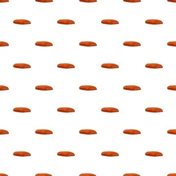Bread bun food seamless pattern on white background Иллюстрация