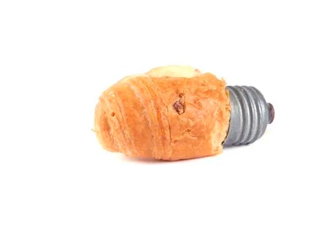 Bread bun in the form of light bulbs Stock Photos