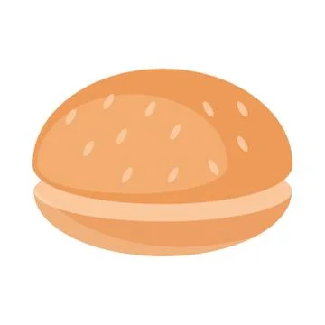 Bread bun fresh menu bakery food product flat style icon Stock Illustration