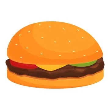 Bread burger icon cartoon vector. Fast food 스톡 일러스트