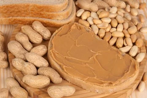 Bread with butter. Simple breakfast concept. Foto stock