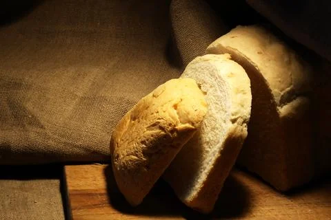 Bread On Canvas Stock Photos