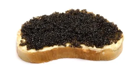 Bread with caviar. Stock Photos