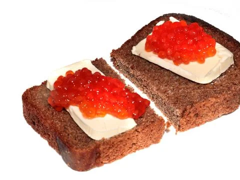 Bread with caviar Фото
