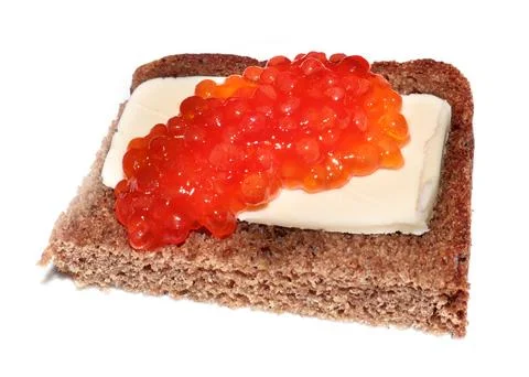 Bread with caviar Stockfoto's