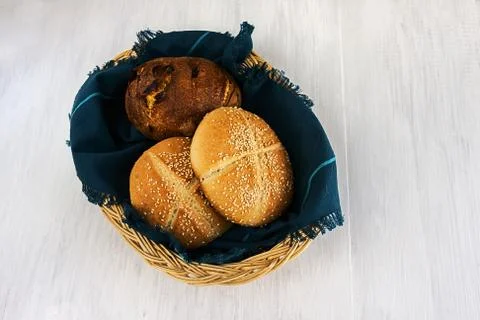 Bread, cheese bread, seed bread Stock Photos
