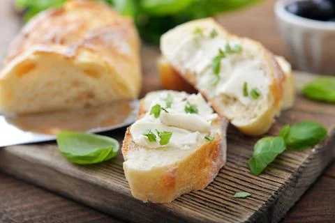 Bread with cheese Stock Photos