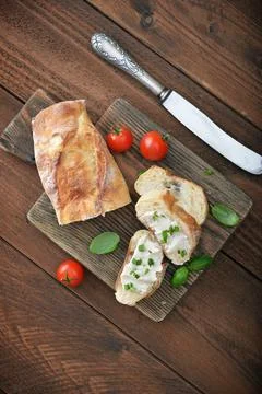 Bread with cheese Stock Photos