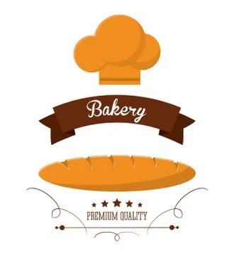 Bread chefs hat bakery food icon. Vector graphic Stock Illustration