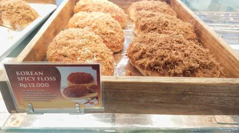 Bread with chicken floss topping Stock Photos