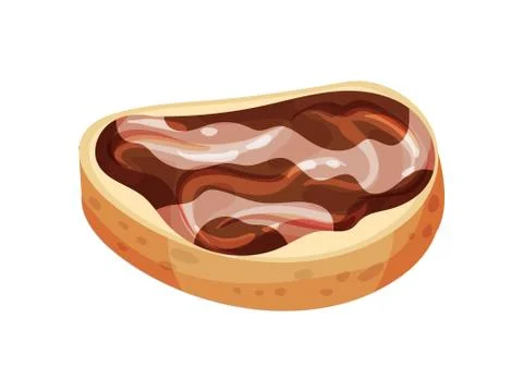 Bread with chocolate and nut paste. Vector illustration on white background. Stockillustratie