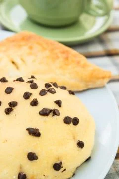 Bread with chocolate chip Stockfoto's