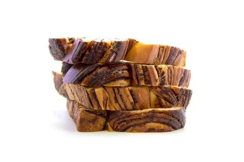 Bread with chocolate edge pattern layer Foto stock