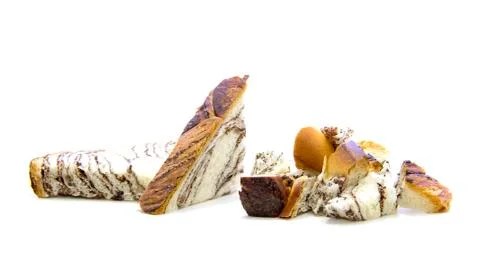 Bread with chocolate edge texture sliced Stock Photos