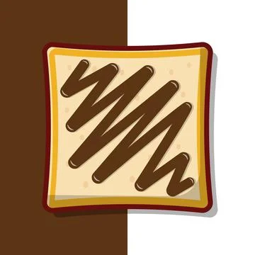 Bread with Chocolate Jam Vector Icon Illustration. Chocolate Bread Vector. .. Illustrazione stock
