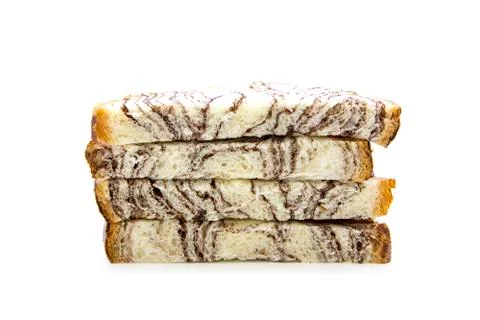 Bread with chocolate pattern sliced Stock Photos
