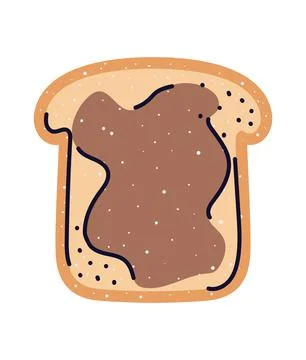 Bread with chocolate spread Stock Illustration