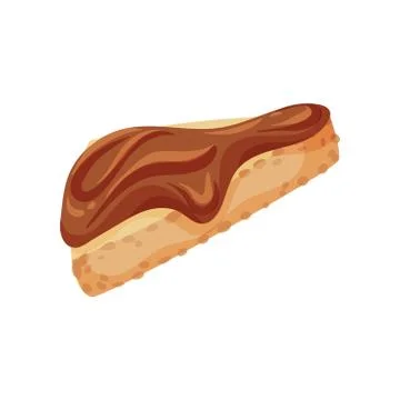 Bread with chocolate spread. Vector illustration on white background. 스톡 일러스트