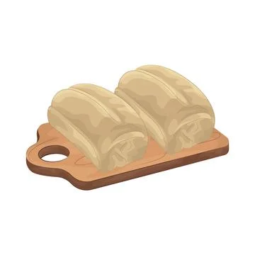 Bread on a chopping board Stock Illustration