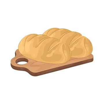 Bread on a chopping board Stock Illustration