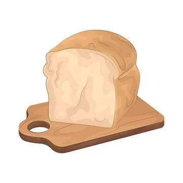 Bread on a chopping board Stock Illustration