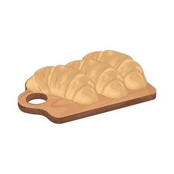 Bread on a chopping board Stock Illustration