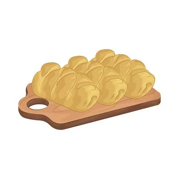 Bread on a chopping board Stock Illustration